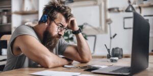 frustrated person using website builder
